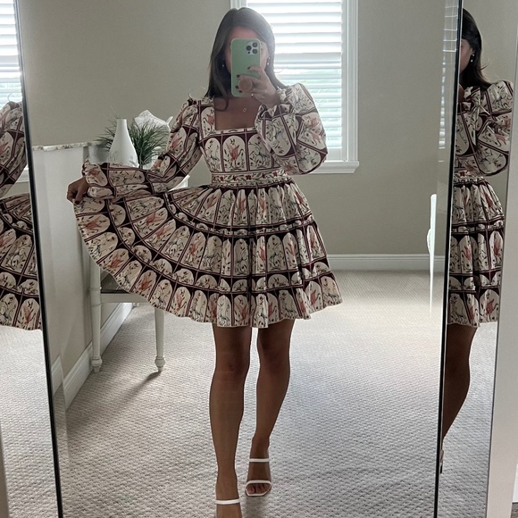 AGUA BY AGUA BENDITA Avena Garza floral-print cotton-poplin mini dress - Picture 3 of 6